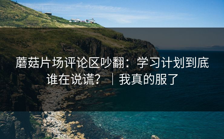 蘑菇片场评论区吵翻:学习计划到底谁在说谎?|我真的服了 蘑菇片场评论区吵翻:学习计划到底谁在说谎?|我真的服了