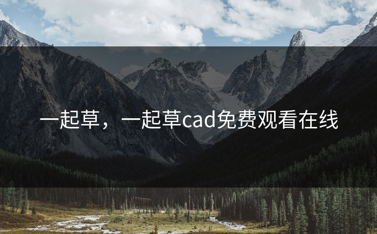 一起草，一起草cad免费观看在线